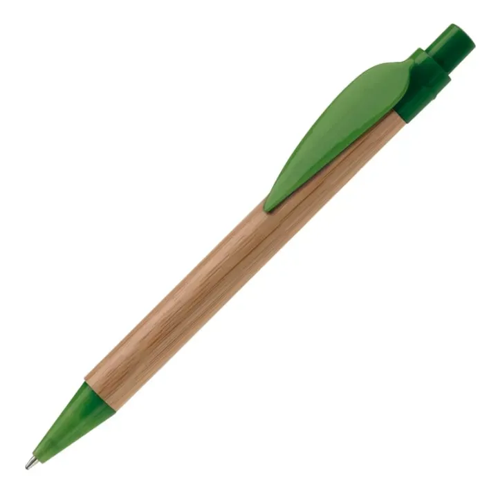 Bamboo pen with plastic leafclip - LT87518 (N0030)